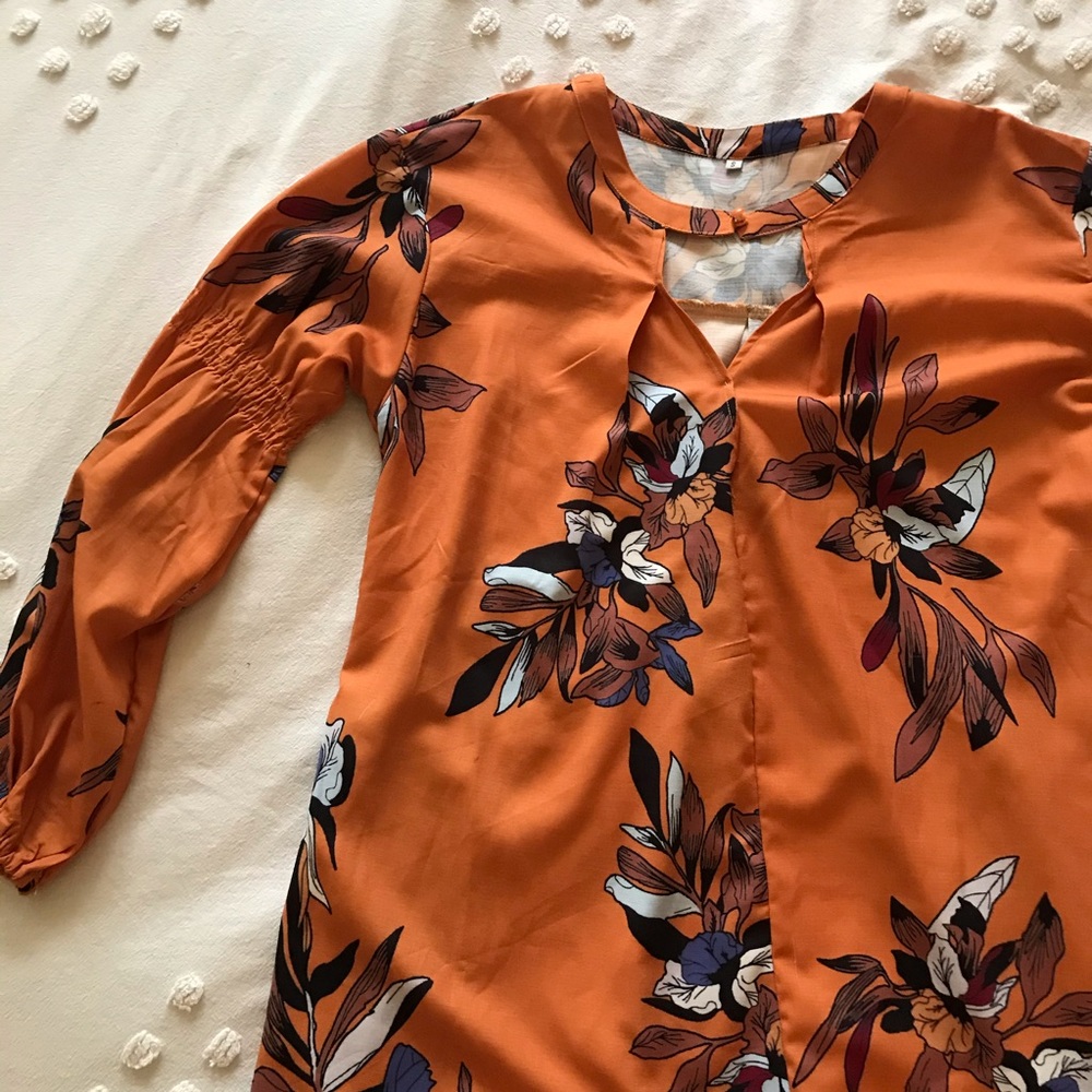 flowy deep v floral dress